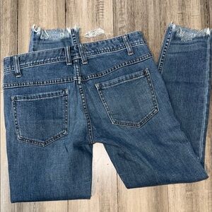 Size 27 FP Free People Blue Distressed Ankle Jeans. Size Tag fell off